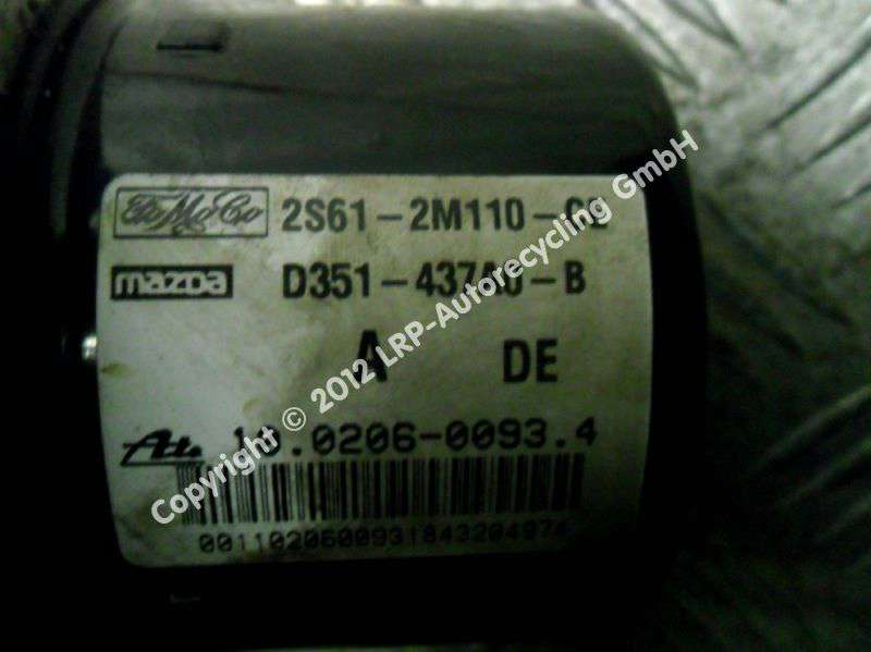 Mazda 2 DY BJ2003 ABS Hydroaggregat D351-437A0-B ATE 10020600934